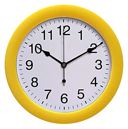 Clock Modern design10 inch Children Creative Silent Wall Kids Mute Quarz for Bedroom Wall Decor Decorative (Color : Yellow)