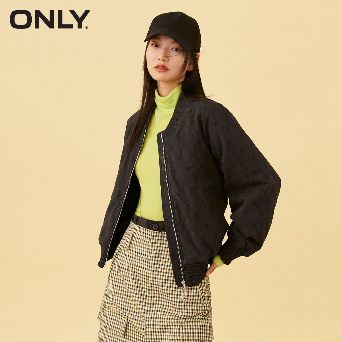 目目 fourteen kucun2 ONLY winter new style wood ear side bow loose baseball uniform windbreaker jacket female | 121436010