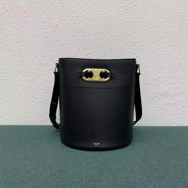 【原版皮】赛琳/Celine 小牛皮水桶，芭比Lisa代言款，黄褐棕牛皮搭配金色金属既高级又抢眼,款号：193043