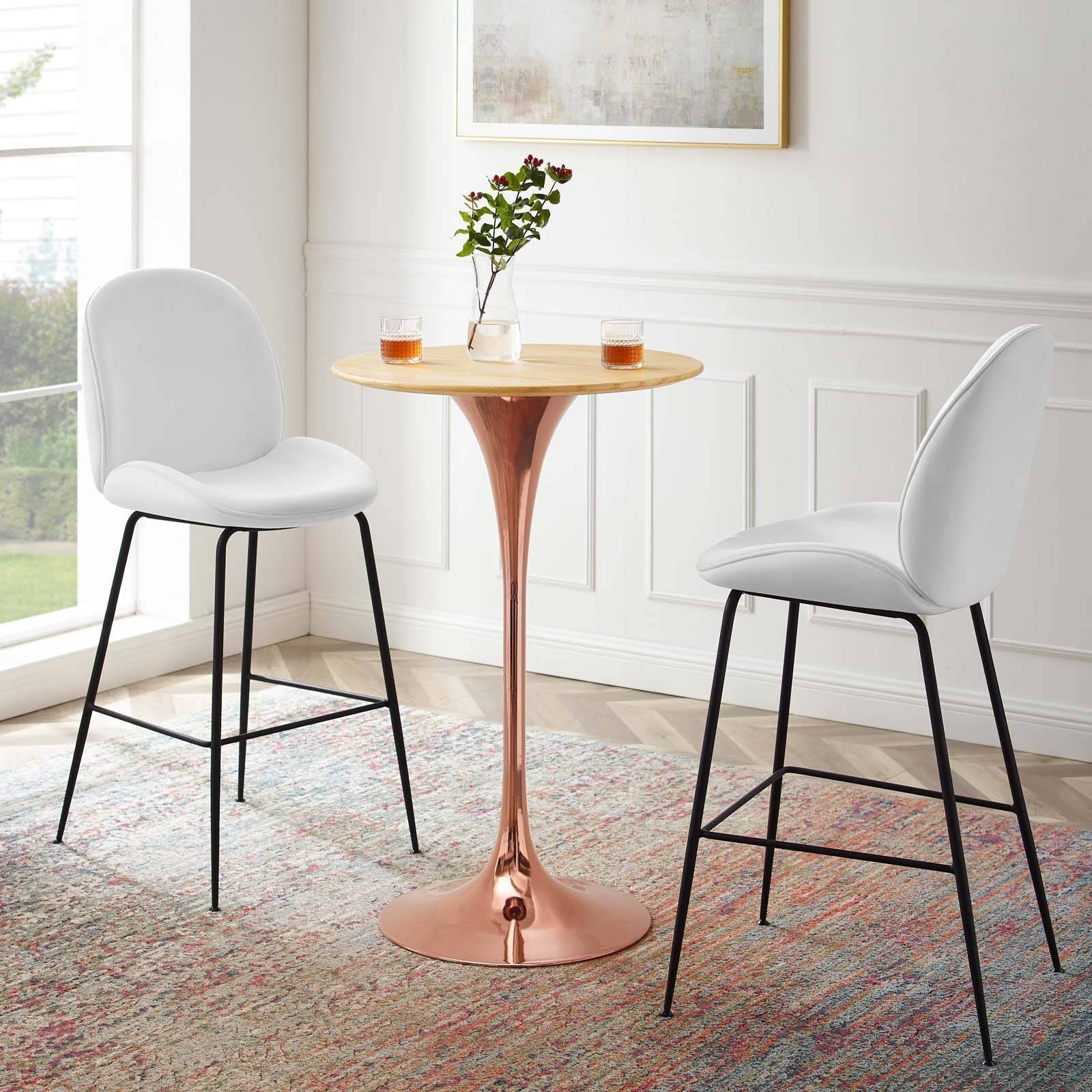 Lippa 28x22 Wood Bar Table Rose Natural Modway