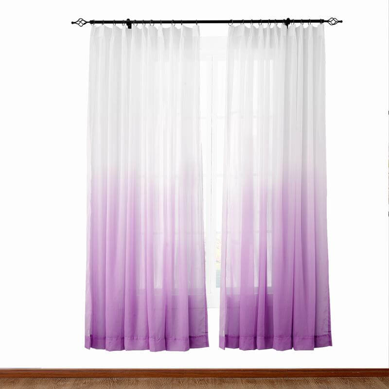Pinch Pleated Gradient Ombre Sheer Curtain Tulle Gradual Drape HANNA