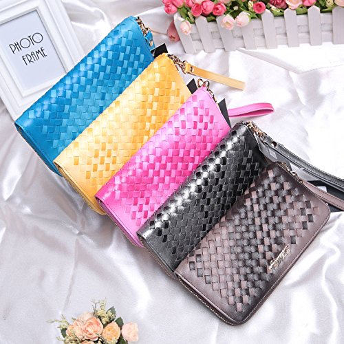 Aitbags Classic Soft Women Leather Wristlet Women's Wallet Zippered Around Purse