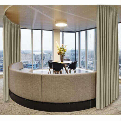 Pinch Pleated Faux Linen Window Curtain with Blackout Lined LIZ