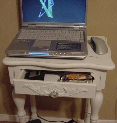 Carved White Side Table