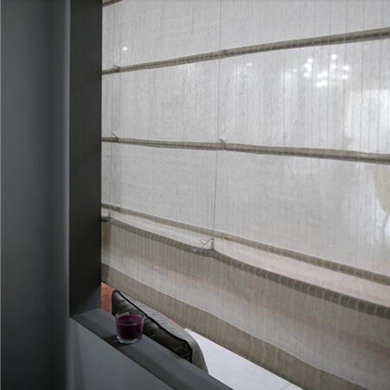 Polyester Linen Roman Shade In White