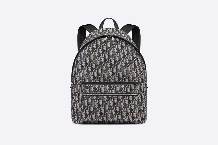 Rider Backpack Beige and Black Dior Oblique Jacquard