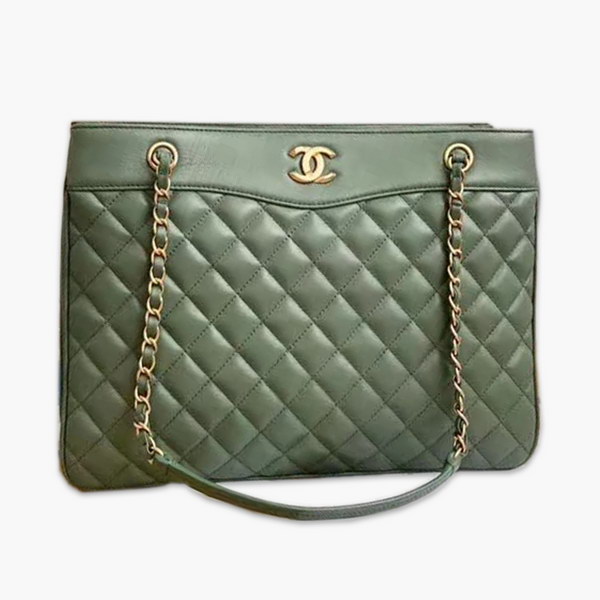 【原版皮】香奈儿/Chanel 购物袋，明星贵妇们的最佳新宠，小香棱格概念，皮链袋，双C标志，一眼钟情，采用进口小羊皮，柔软细腻，皮质独特，纹络更显高档质感，款号：57030