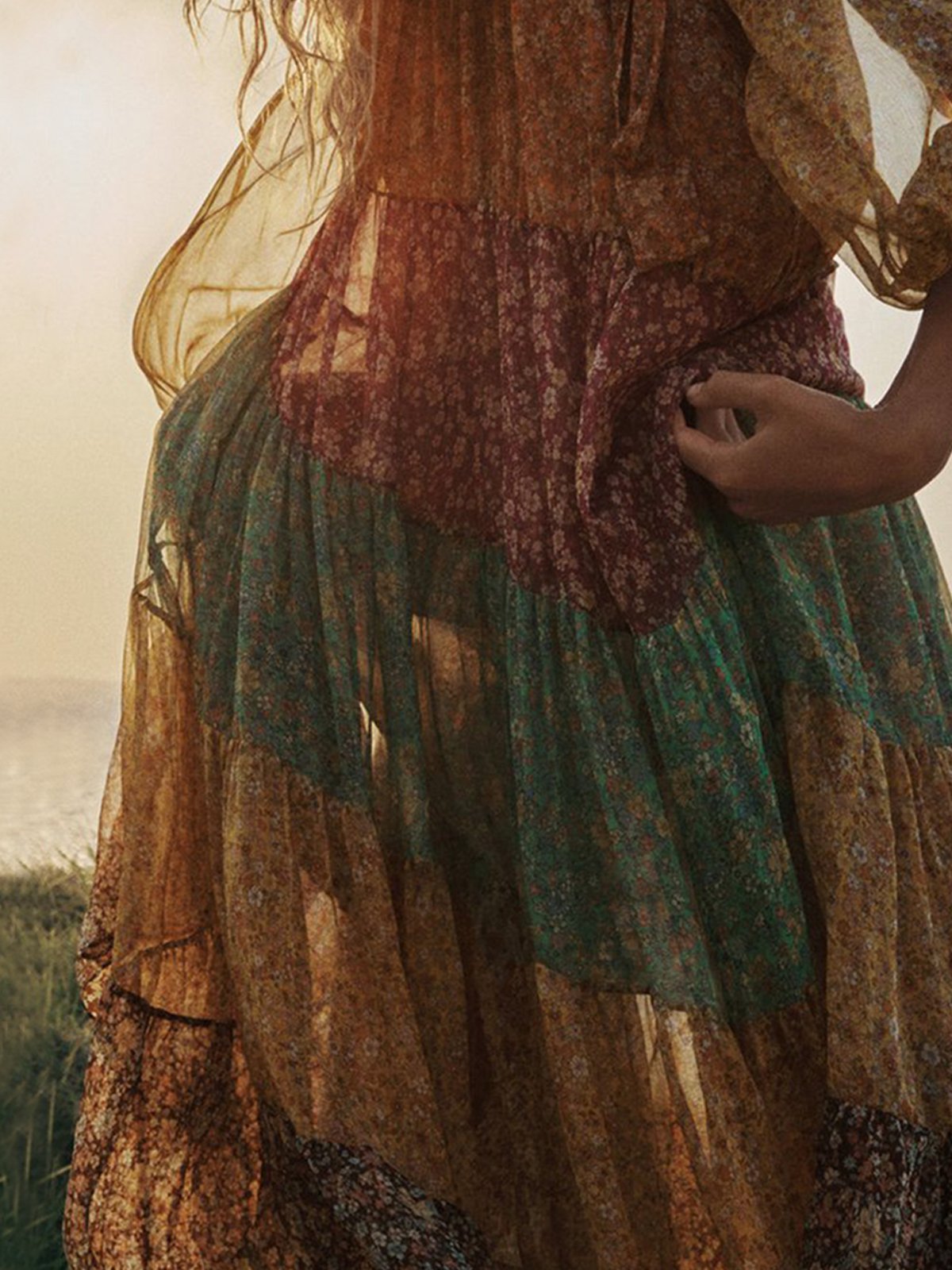 Bohemian beach holiday casual printed dress