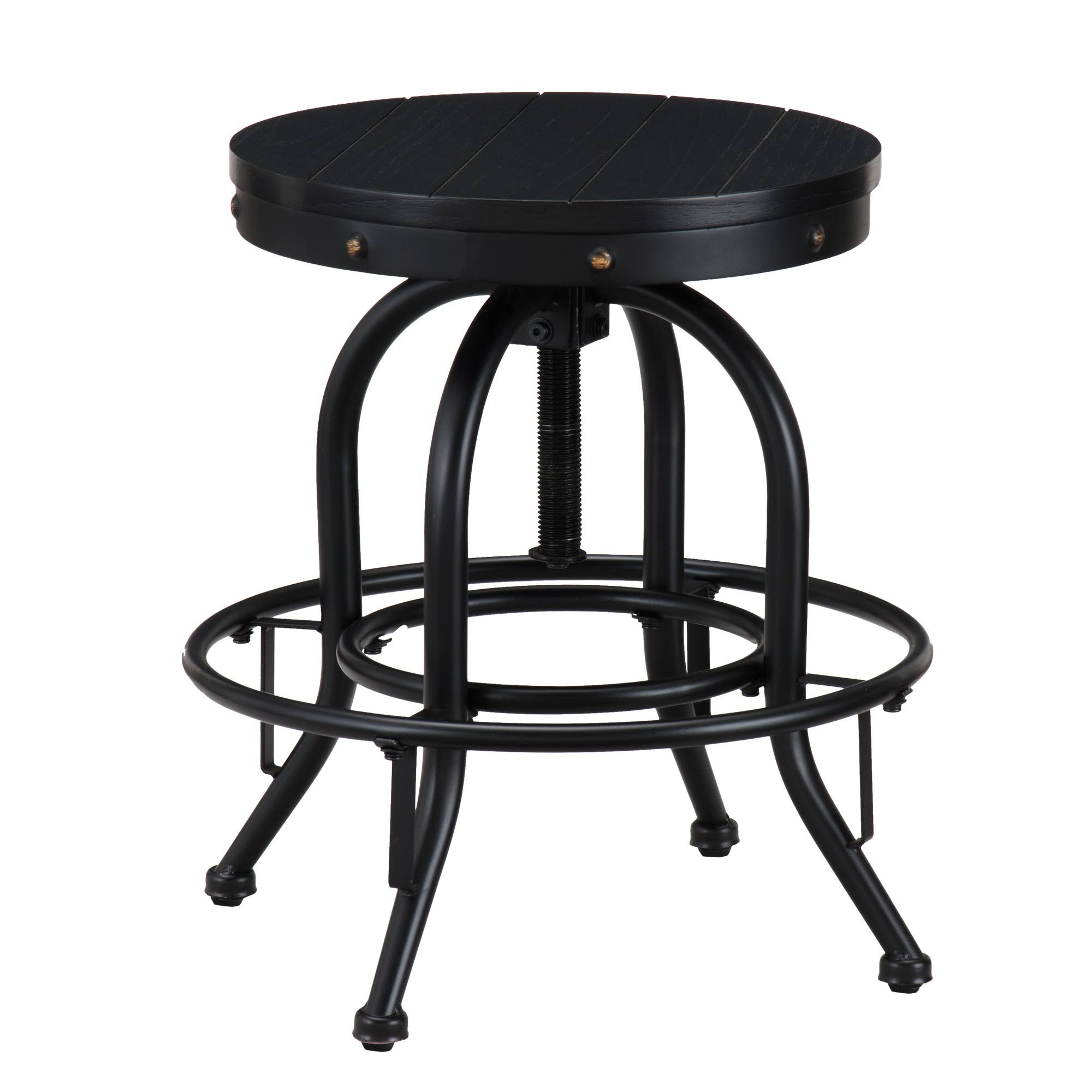 Industrial Adjustable Height Swiveling Stool Black - Aiden Lane