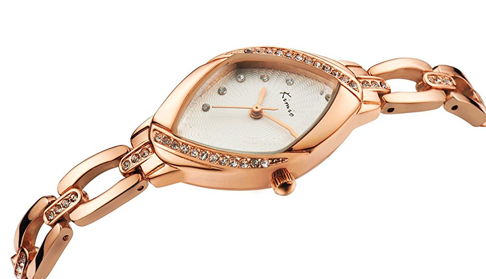 Lava Watches Women's Luxury Rhinestone Watchcase Rose Gold Steel Bracelet Watch