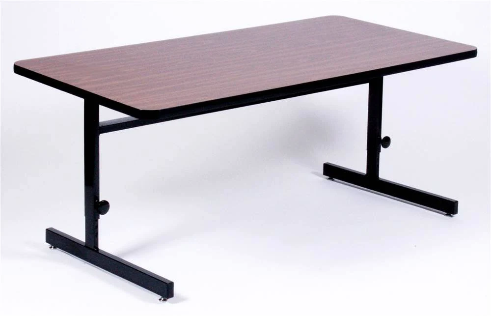 Correll Inc High Pressure Adjustable Height Computer Table (30 in. x 72 in./Mahogany)