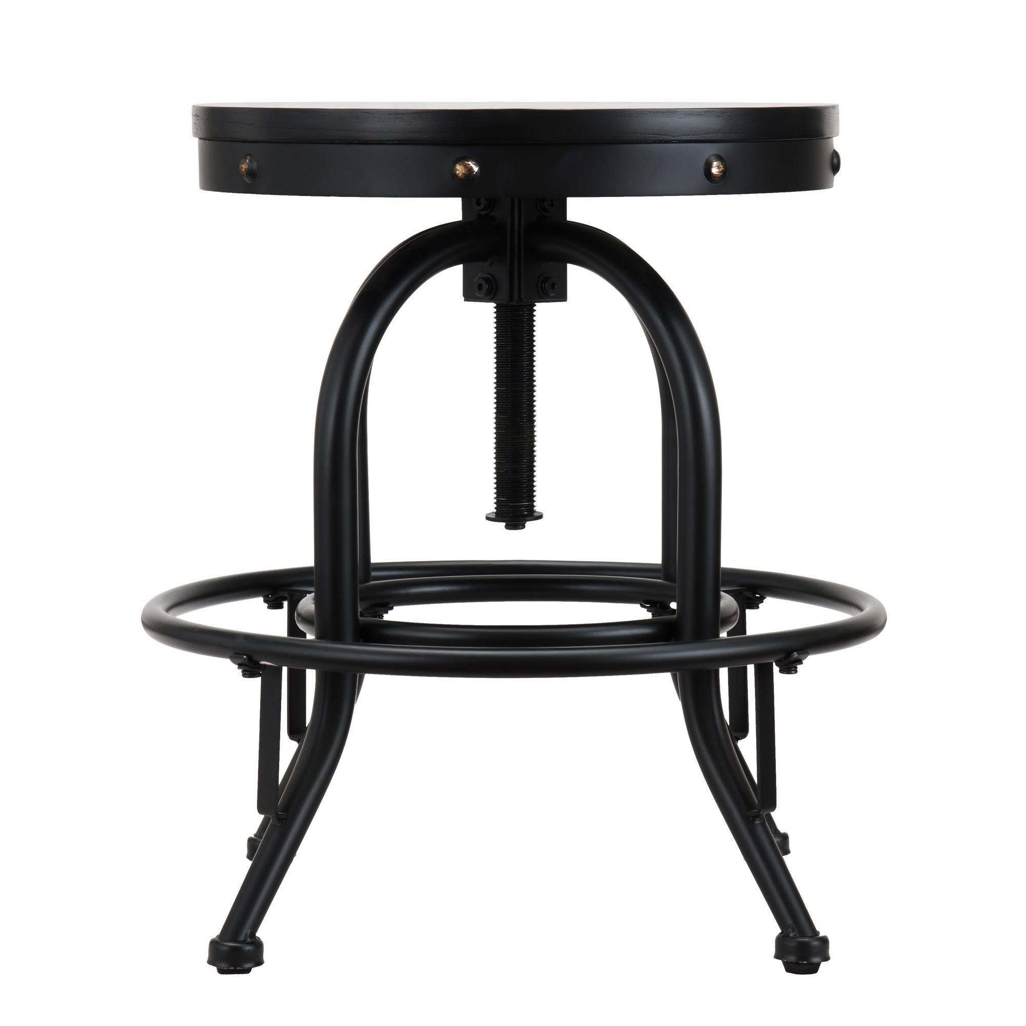 Industrial Adjustable Height Swiveling Stool Black - Aiden Lane