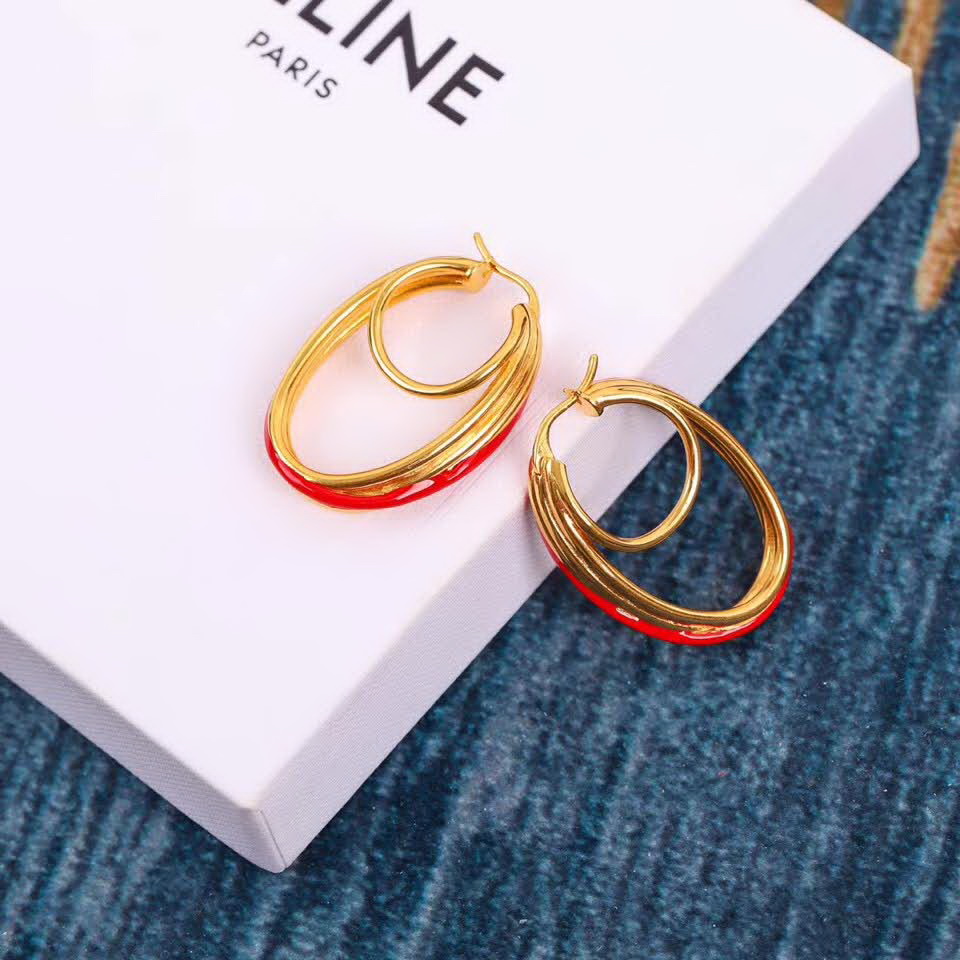 20秋季最新专柜款-Celine最新爆款系列椭圆圈圈耳环，满足你的各种场合搭配，一百万个推荐