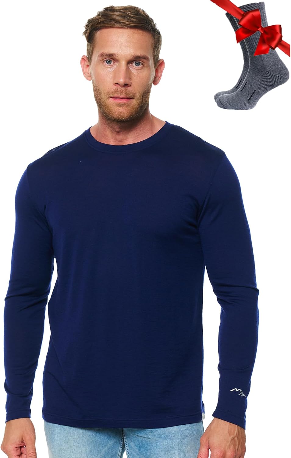 Merino.tech Merino Wool Base Layer - Mens 100% Merino Wool Long Sleeve Thermal Shirts Heavyweight, Midweight, Lite with Socks