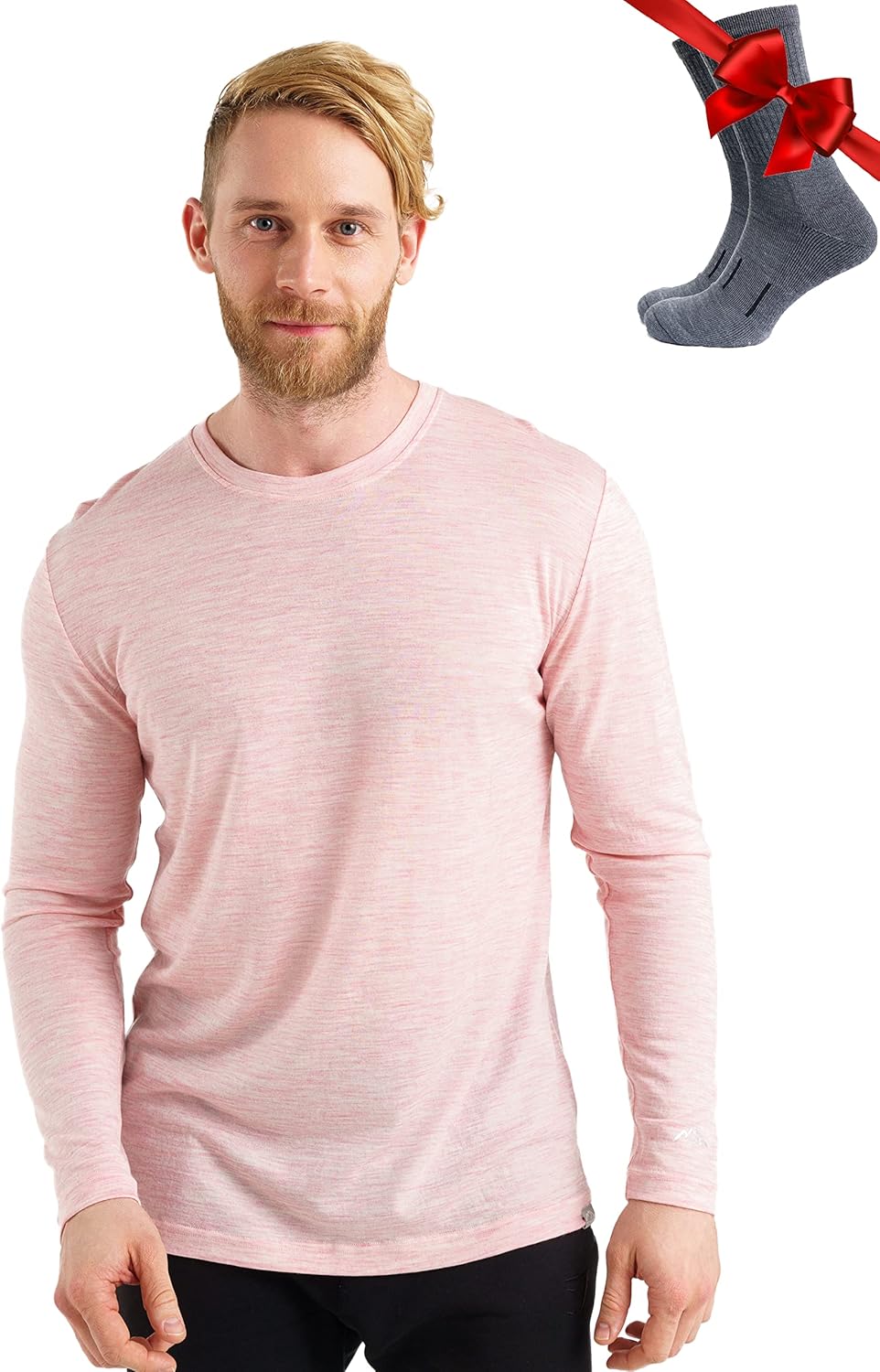 Merino.tech Merino Wool Base Layer - Mens 100% Merino Wool Long Sleeve Thermal Shirts Heavyweight, Midweight, Lite with Socks