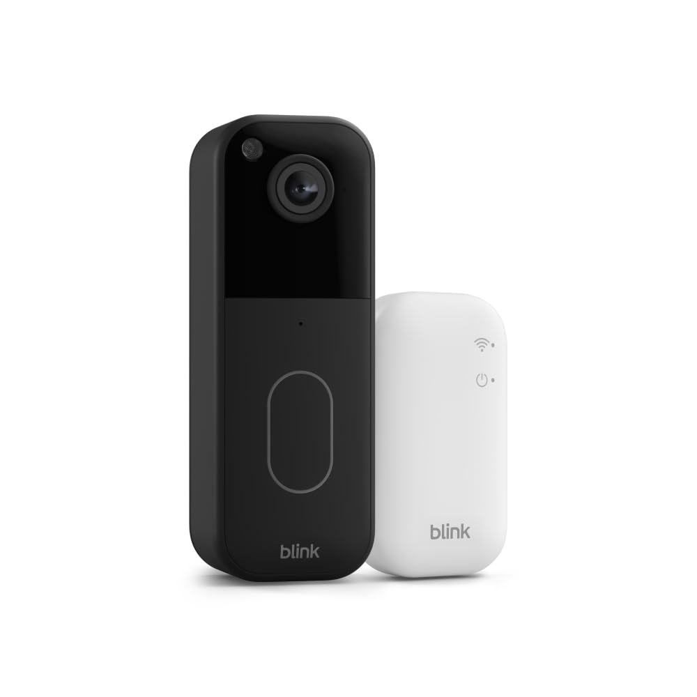 Blink Video Doorbell (newest model) – Head-to-toe HD view, two-year battery life, and edge AI processing. Required Sync Module not included – Add-On (Black)